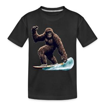 Bigfoot Surfing - Kids' Premium Organic T-Shirt - black - Front