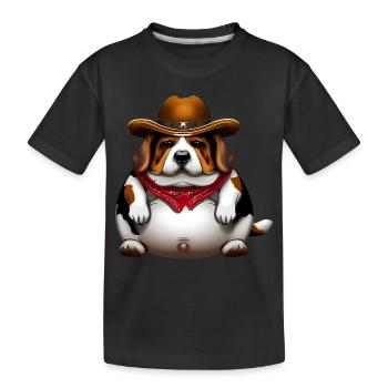 Gros Beagle Cowboy - T-shirt bio Premium Enfant - noir - Devant
