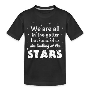 some of us are looking at the stars - Kids' Premium Organic T-Shirt - black - Front