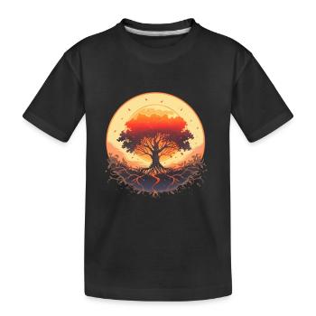 Tree of Life Cycle of Birth and Growth - Kids' Premium Organic T-Shirt - black - Front