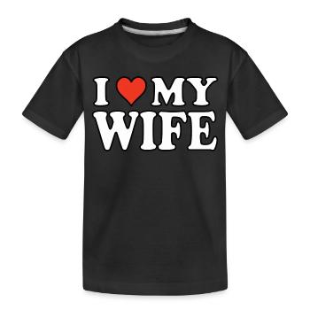 I love my Wife - Ehefrau Design - Kids' Premium Organic T-Shirt - black - Front