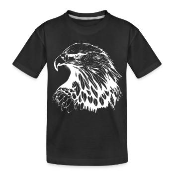Hand gezeichnete Skizze eines Adlers - Kinder Premium Bio T-Shirt - Schwarz - Vorne
