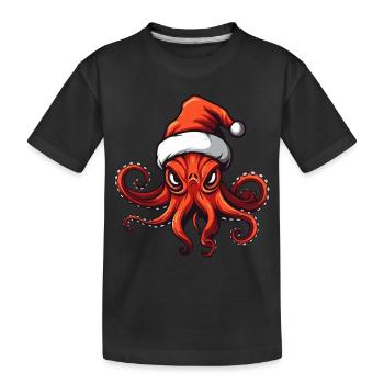 Poulpe Poulpe Noël Animal - T-shirt bio Premium Enfant - noir - Devant