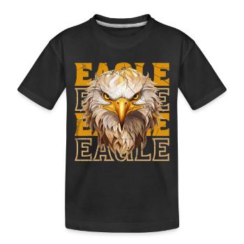 Adler Adlerkopf Raubvogel Greifvogel Tier Natur - Kinder Premium Bio T-Shirt - Schwarz - Vorne