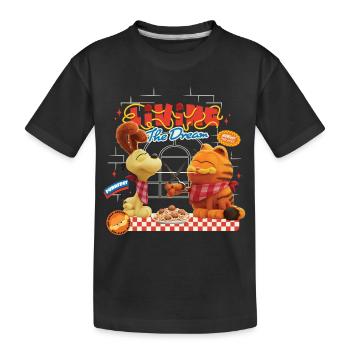 Garfield Und Odie Living The Dream Mit Pasta - Kinder Premium Bio T-Shirt - Schwarz - Vorne
