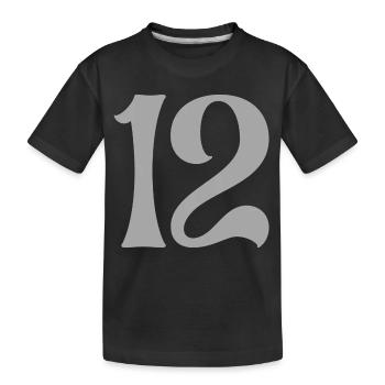 12 - Kinder Premium Bio T-Shirt - Schwarz - Vorne
