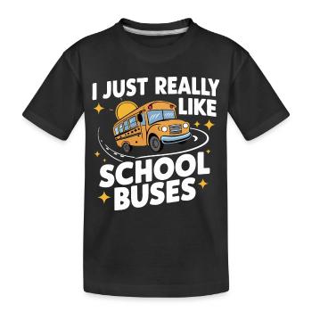 Bus Chauffeur d’autobus Autobus scolaire - T-shirt bio Premium Enfant - noir - Devant