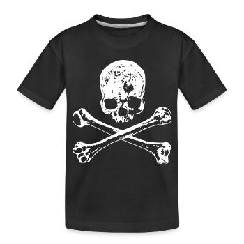 Skull and Bones - Kids' Premium Organic T-Shirt - black - Front