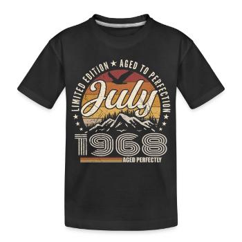July 1968 57th Anniversary Gift July 1968 - Kids' Premium Organic T-Shirt - black - Front