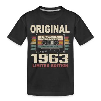 1963 Geburtstagsgeschenk 1963 Jahrgang 1963 Retro - Kinder Premium Bio T-Shirt - Schwarz - Vorne