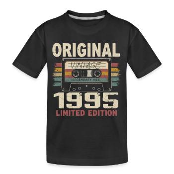 1995 Geburtstagsgeschenk 1995 Jahrgang 1995 Retro - Kinder Premium Bio T-Shirt - Schwarz - Vorne