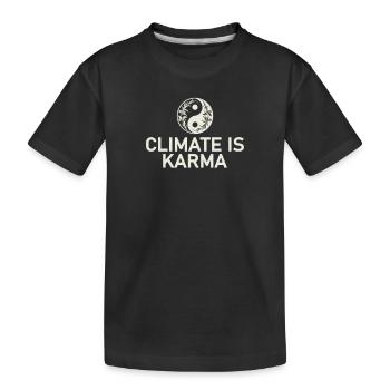 Climate is Karma Yin & Yang Natur- Umweltschutz - Kinder Premium Bio T-Shirt - Schwarz - Vorne