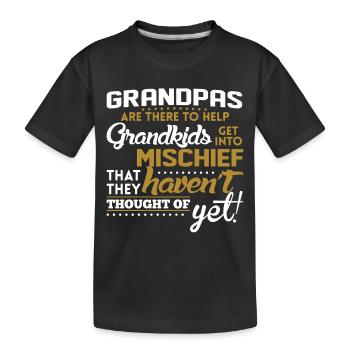 Grandpas Help Grandkids Into Mischief - Kids' Premium Organic T-Shirt - black - Front