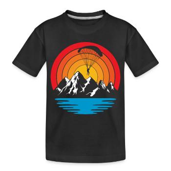 Parachute en parapente - T-shirt bio Premium Enfant - noir - Devant