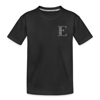 Mandala Monogram Initial in Dusky Pink - Letter E - Kids' Premium Organic T-Shirt - black - Front