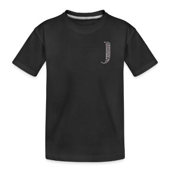 Mandala Monogram Initial in Dusky Pink - Letter J - Kids' Premium Organic T-Shirt - black - Front