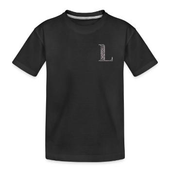 Mandala Monogram Initial in Dusky Pink - Letter L - Kids' Premium Organic T-Shirt - black - Front