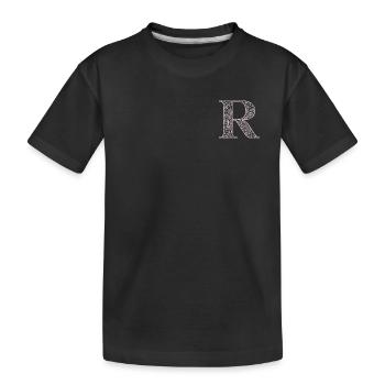 Mandala Monogram Initial in Dusky Pink - Letter R - Kids' Premium Organic T-Shirt - black - Front