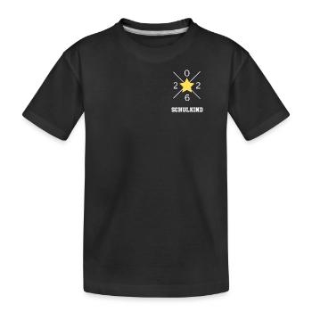 Schulkind 2026 - Kinder Premium Bio T-Shirt - Schwarz - Vorne