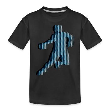 HANDBALL Streifenraster 3C - Kinder Premium Bio T-Shirt - Schwarz - Vorne