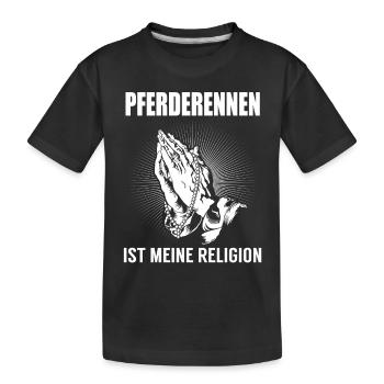 Courses hippiques - ma religion - T-shirt bio Premium Enfant - noir - Devant