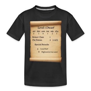 Stufe 1 Dwarf - Kinder Premium Bio T-Shirt - Schwarz - Vorne