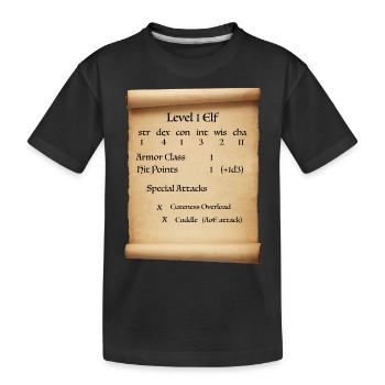 Stufe 1 Elf - Kinder Premium Bio T-Shirt - Schwarz - Vorne