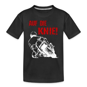 Motorrad - Auf die Knie Superbike - T-Shirt - Kinder Premium Bio T-Shirt - Schwarz - Vorne