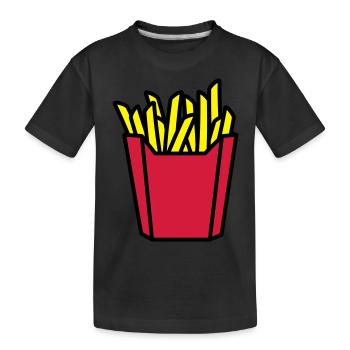 fastfood_french_fries_3c - Kids' Premium Organic T-Shirt - black - Front