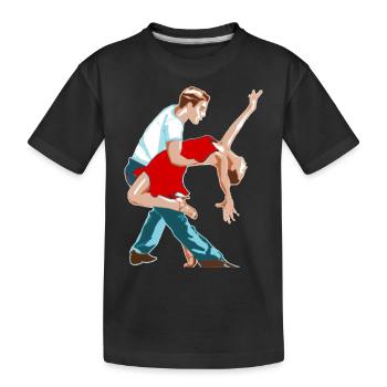 ballerina ballett dance dancer tanz taenzer yoga45 - Kinder Premium Bio T-Shirt - Schwarz - Vorne