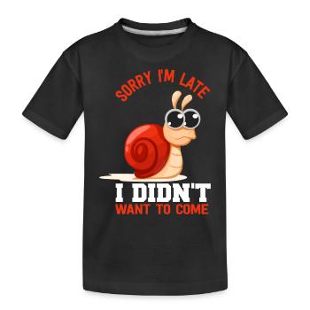 Snail Animal Speed Late Slow - Kids' Premium Organic T-Shirt - black - Front