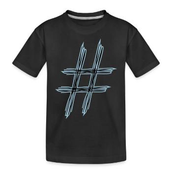 hashtag # - Kinder Premium Bio T-Shirt - Schwarz - Vorne