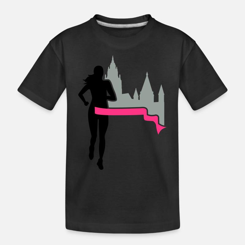 Marathon - Mainz - Läuferin - Run - Lauf - 3C - Kinder Premium Bio T-Shirt - Schwarz
