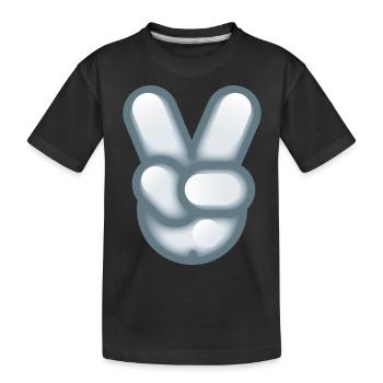 Smiley Hand Signal - Kinder Premium Bio T-Shirt - Schwarz - Vorne
