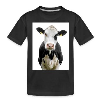 Cow. Kuh. koe. ko. vaca. ku. lehmä. vache - Kinder Premium Bio T-Shirt - Schwarz - Vorne