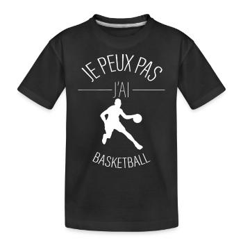 je peux pas j'ai basket - T-shirt bio Premium Enfant - noir - Devant
