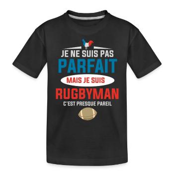 Rugbyman Parfait France Rugby Homme - T-shirt bio Premium Enfant - noir - Devant
