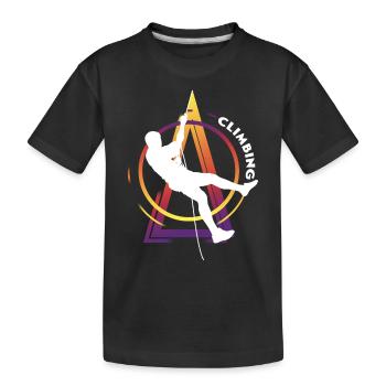 Climbing Climbing Climbers Mountains Climbing Wall - Kids' Premium Organic T-Shirt - black - Front