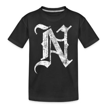 Tshirt alphabet initial N - T-shirt bio Premium Enfant - noir - Devant
