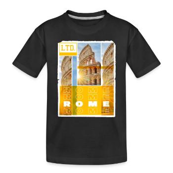 Rome Rome Italy City Skyline Home Love - Kids' Premium Organic T-Shirt - black - Front