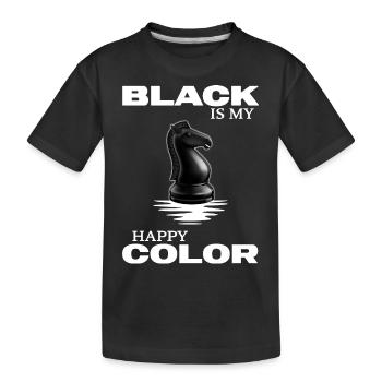 échecs, le noir est ma couleur heureuse juneteenth - T-shirt bio Premium Enfant - noir - Devant