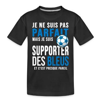 football supporter les bleus equipe de France foot - T-shirt bio Premium Enfant - noir - Devant