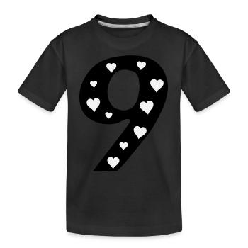 9 Birthday with heart - Kids' Premium Organic T-Shirt - black - Front