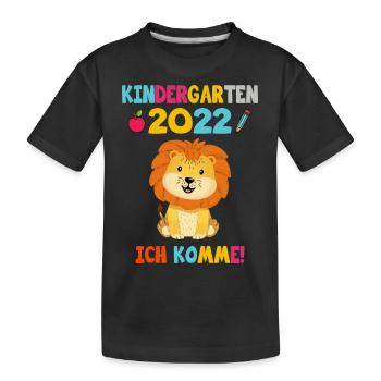 Kinder 2022 Kindergarten Ich Komme - Kinder Premium Bio T-Shirt - Schwarz - Vorne