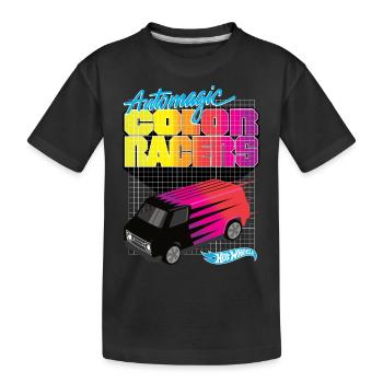 Hot Wheels Vintage Automagic Color Racers - Kinder Premium Bio T-Shirt - Schwarz - Vorne