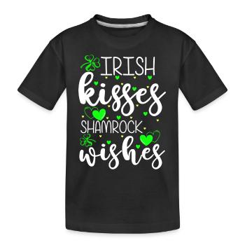 Bonheur Amour Joie de vivre - T-shirt bio Premium Enfant - noir - Devant