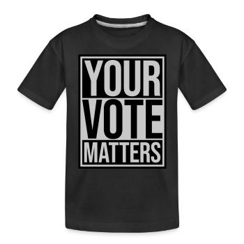 votre vote compte citation - T-shirt bio Premium Enfant - noir - Devant