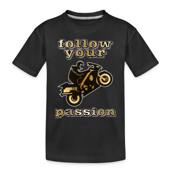 suivez votre passion motocyclette - T-shirt bio Premium Enfant - noir - Devant