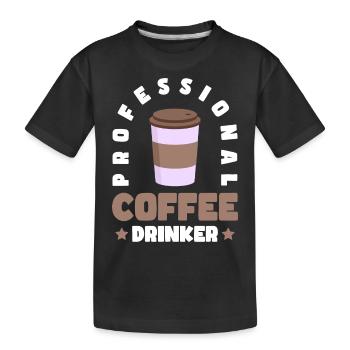 Kaffeeliebhaber Frühaufsteher Getränk - Kinder Premium Bio T-Shirt - Schwarz - Vorne