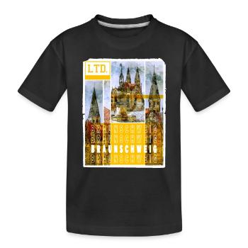 Braunschweig Germany City Skyline Home - Kids' Premium Organic T-Shirt - black - Front